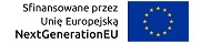Flaga Unii Europejskiej, napis "Sfinansowane przez Unię Europejską. Next Generation EU".