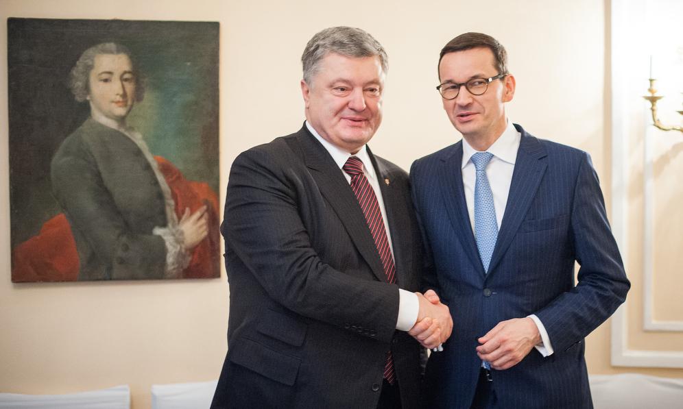 Prezydent Petro Poroszenko i premier Mateusz Morawiecki.