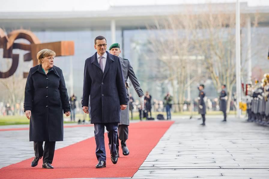 Premier Mateusz Morawiecki z kanclerz Angelą Merkel