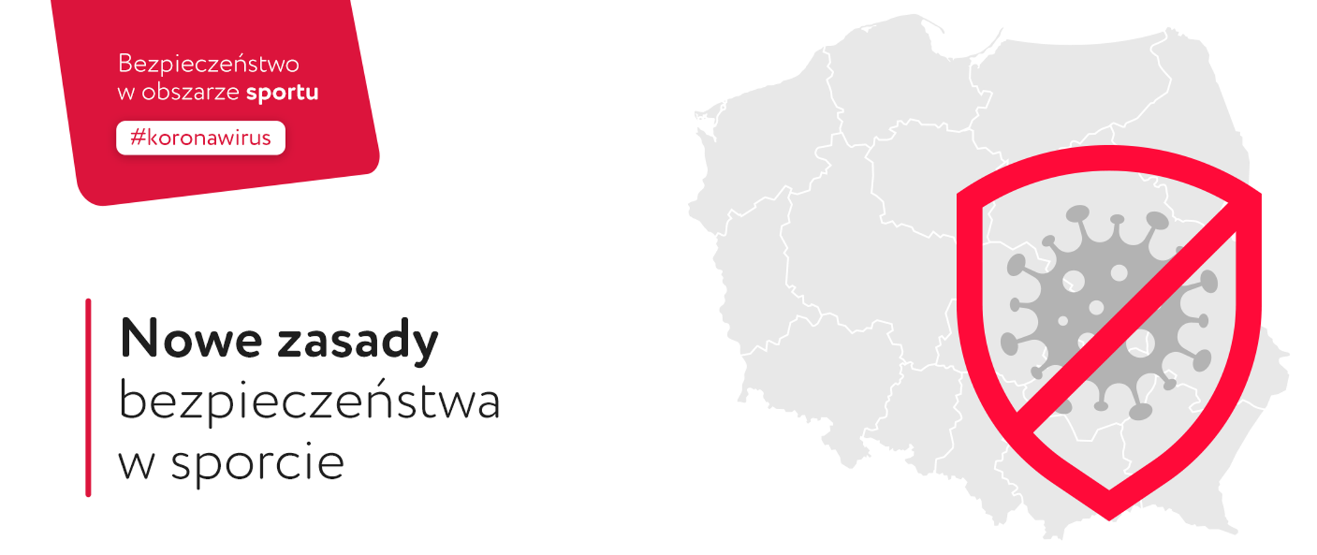 grafika. napis: nowe zasady bezpieczeństwa w sporcie 