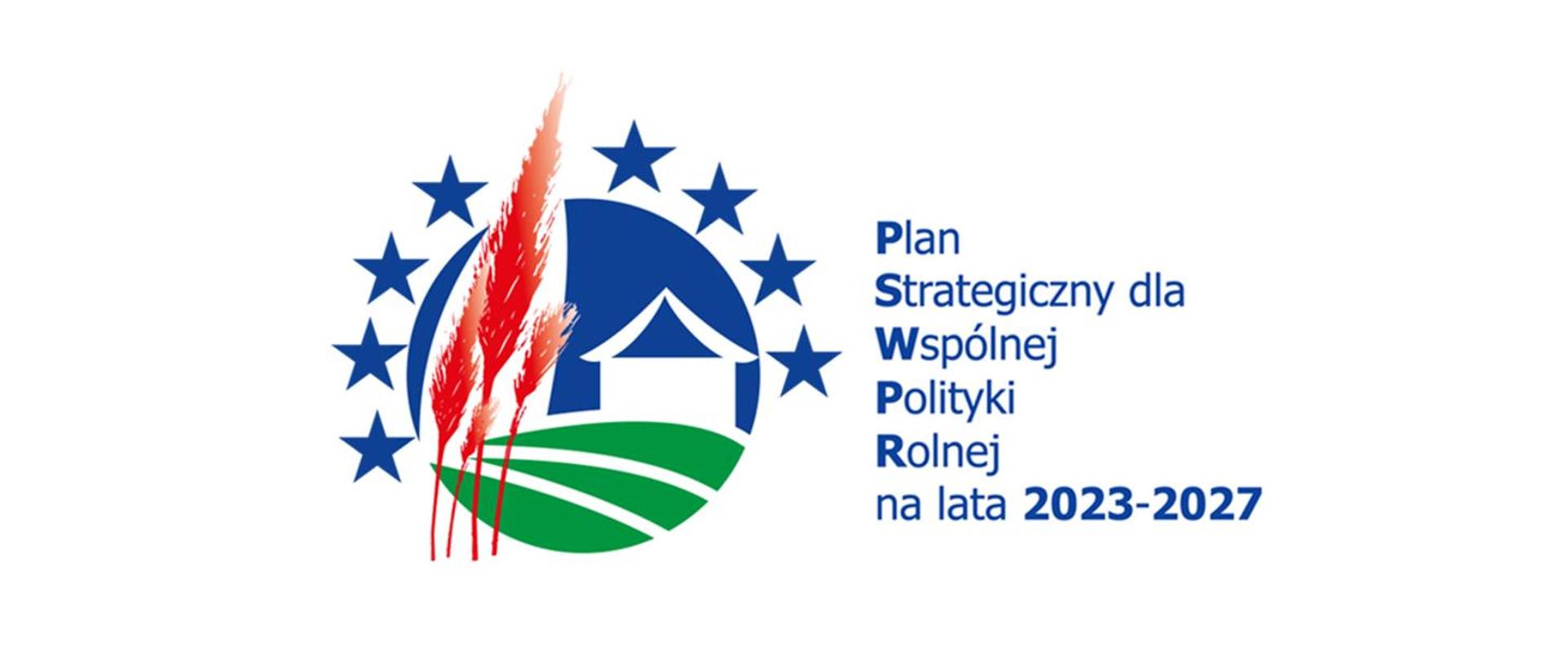 Logotyp Planu Strategicznego dla Wspólnej Polityki Rolnej na lata 2023–2027. 