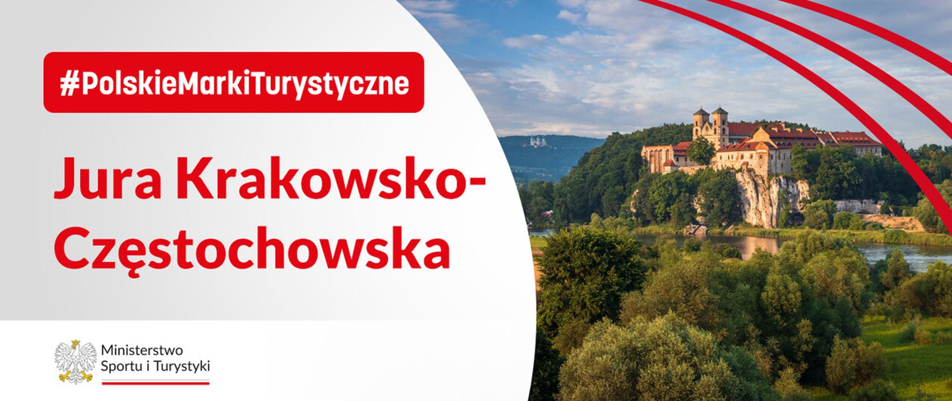 Polskie Marki Turystyczne - zdjęcie główne. Po prawej stronie zdjęcie zamku, po lewej tytuł projektu, w dolnym lewym roku na białym pasku logo ministerstwa
