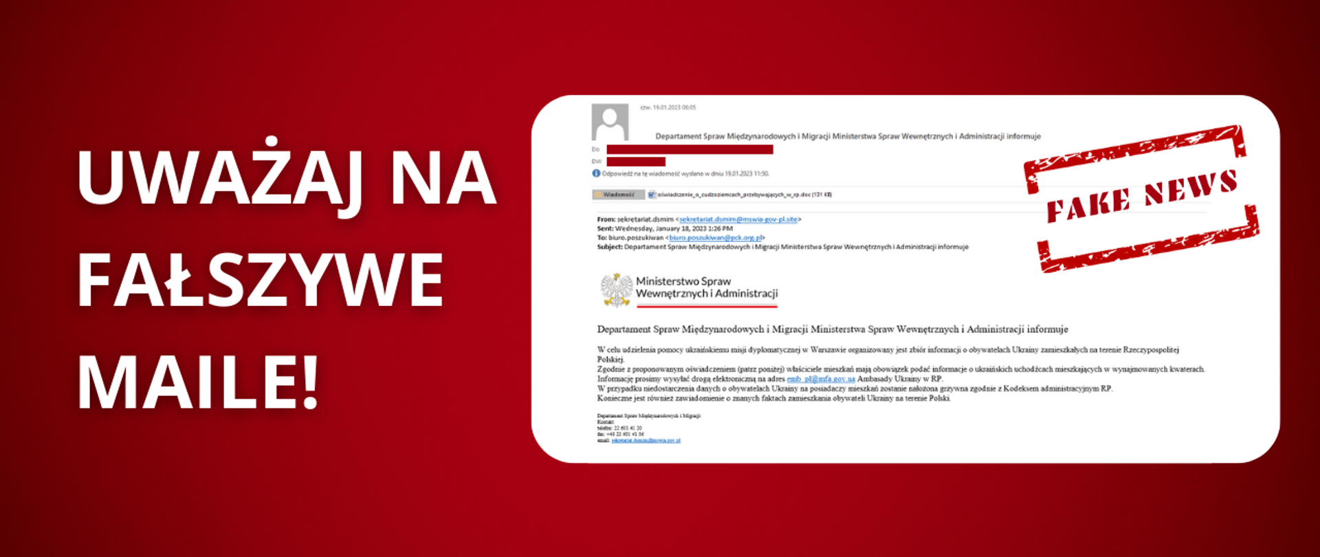 Uważaj na fałszywe maile!