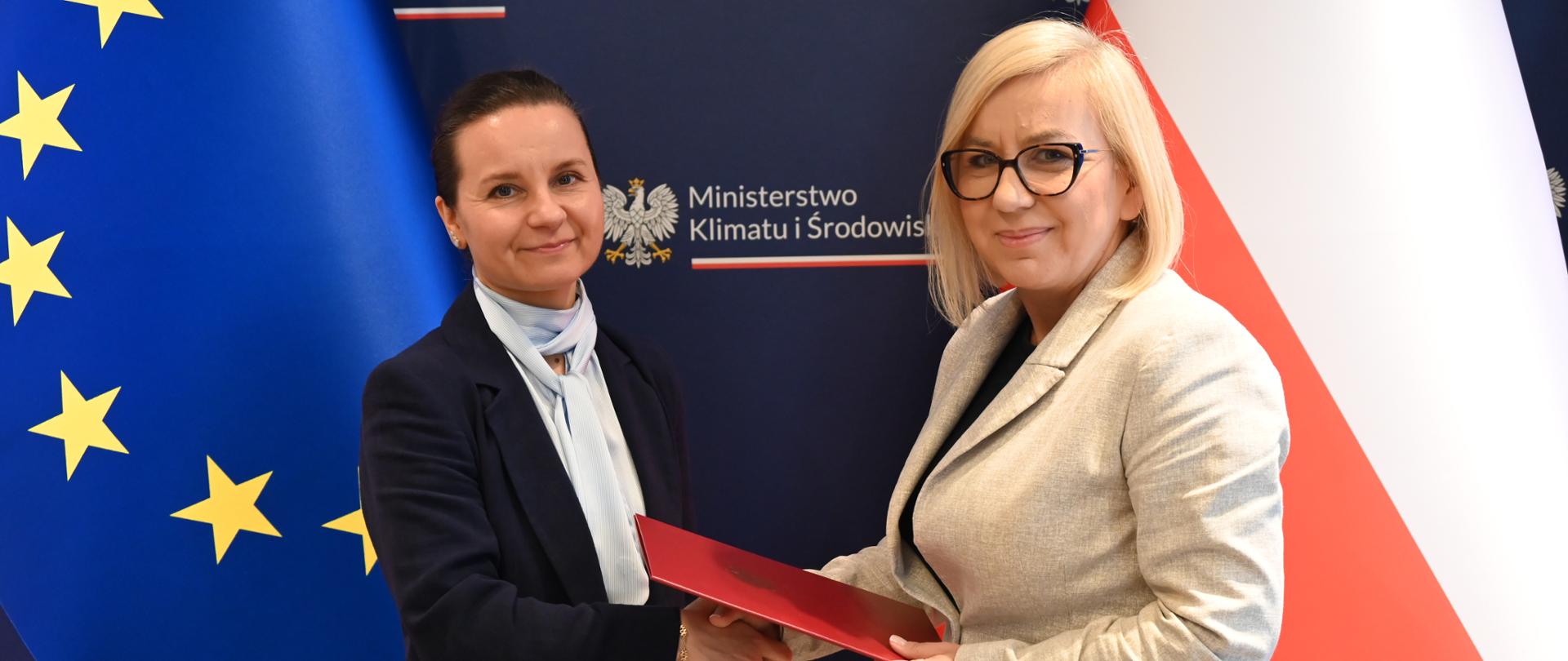 Wiceministra klimatu i środowiska Urszula Zielińska i ministra klimatu i środowiska Paulina Hennig-Kloska