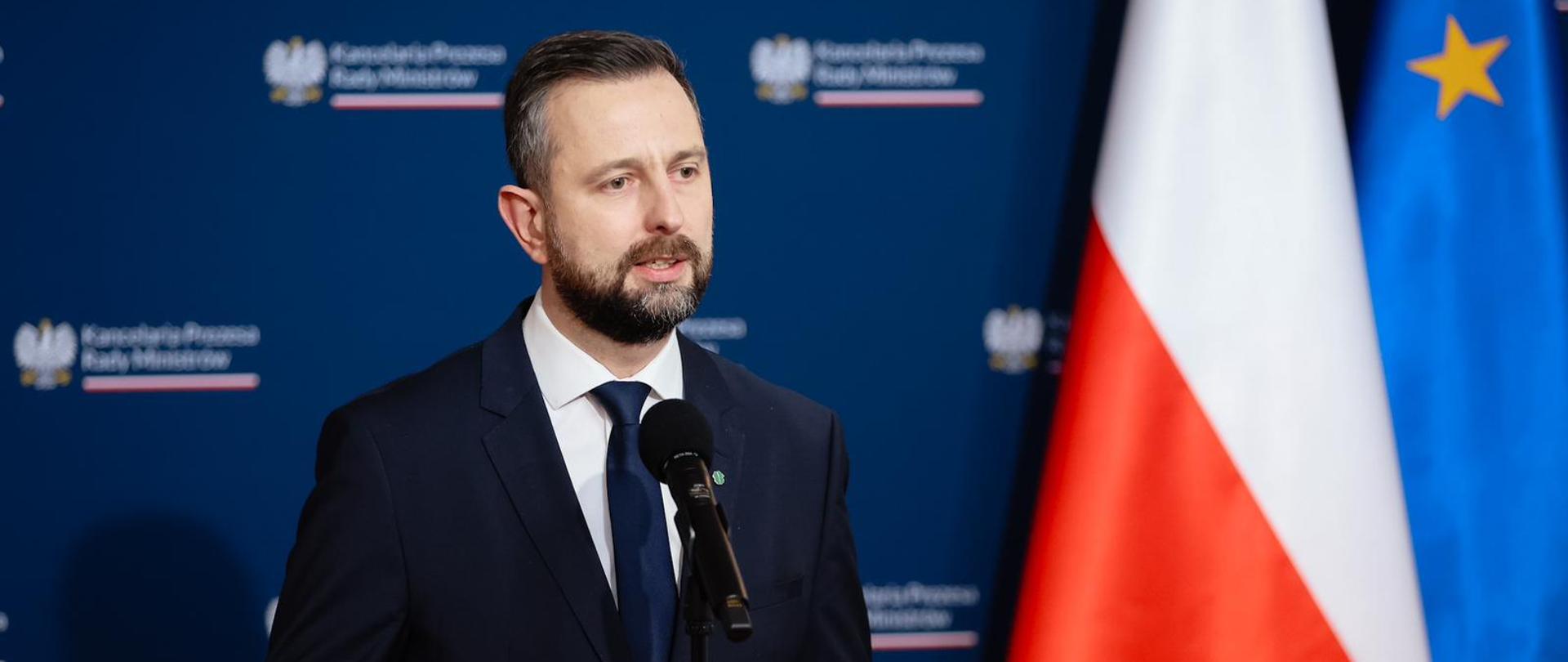 Wicepremier Władysław Kosiniak-Kamysz podczas konferencji prasowej po posiedzeniu Rady Ministrów.