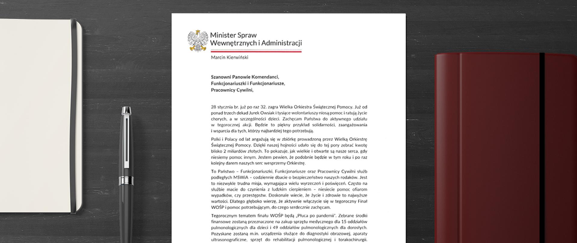 List Ministra Marcina Kierwińskiego
