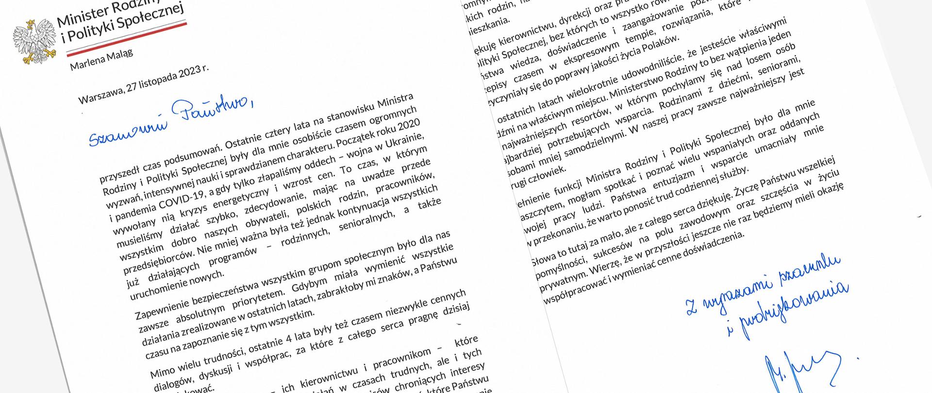 List Minister Marleny Maląg