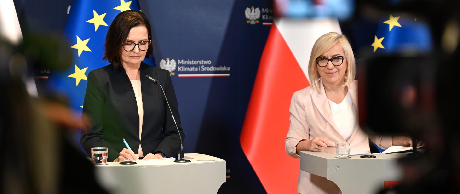 Ministra klimatu i środowiska Paulina Hennig-Kloska i wiceministra klimatu i środowiska Anita Sowińska