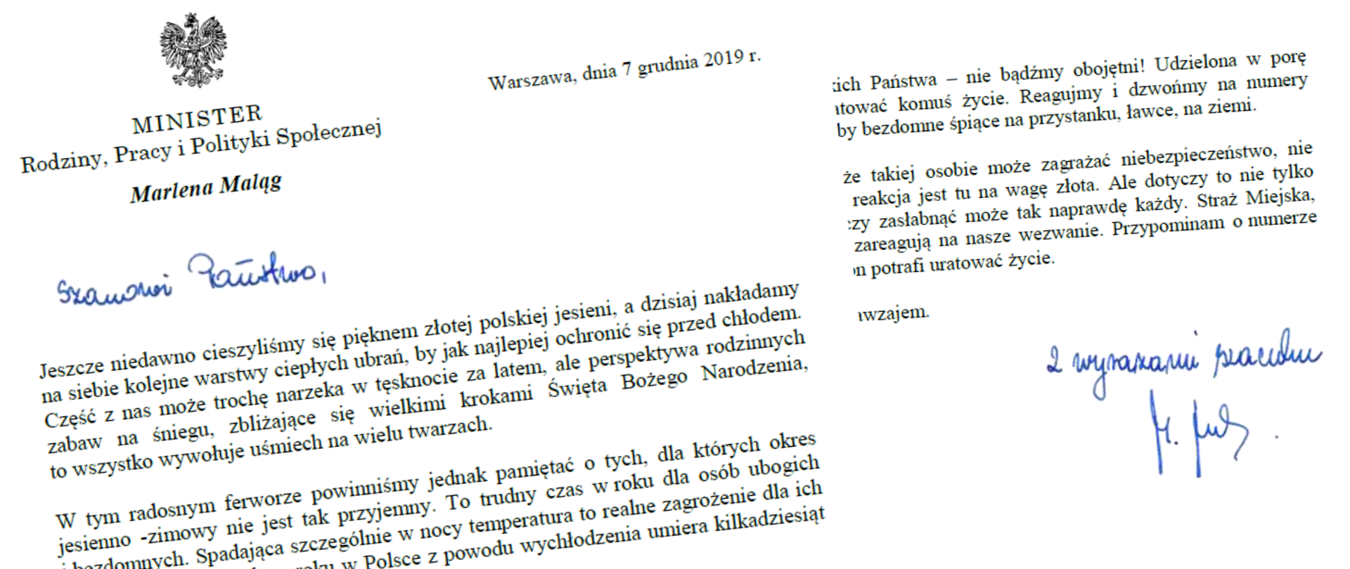 Apel minister Maląg