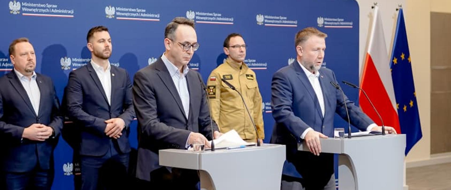 Minister Marcin Kierwiński na konferencji dot. sytuacji pogodowej