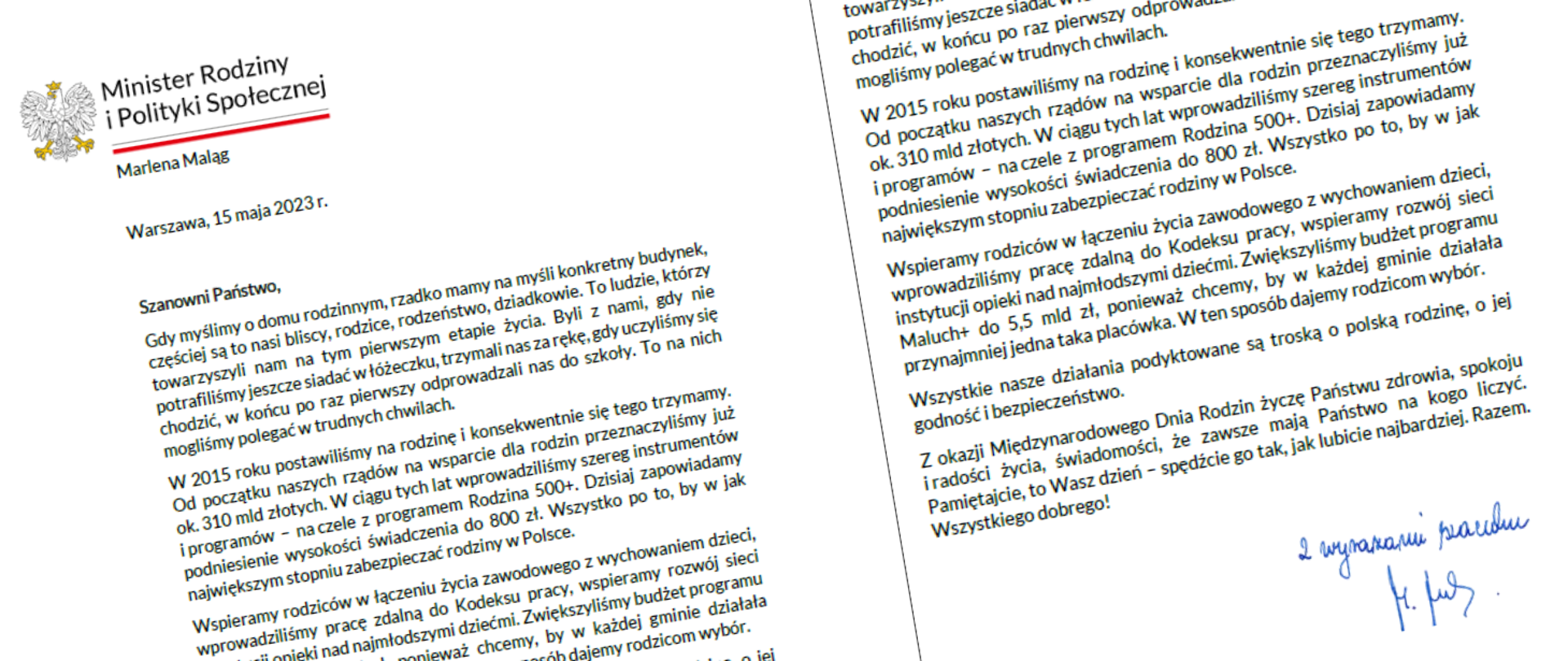 ListMMMMiędzynarodowyDzieńRodzin