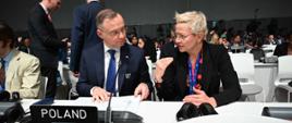 Prezydent RP Andrzej Duda oraz minister klimatu i środowiska Anna Łukaszewska-Trzeciakowska w trakcie 28. Konferencji Stron Ramowej konwencji Narodów Zjednoczonych w sprawie zmian klimatu (COP28)