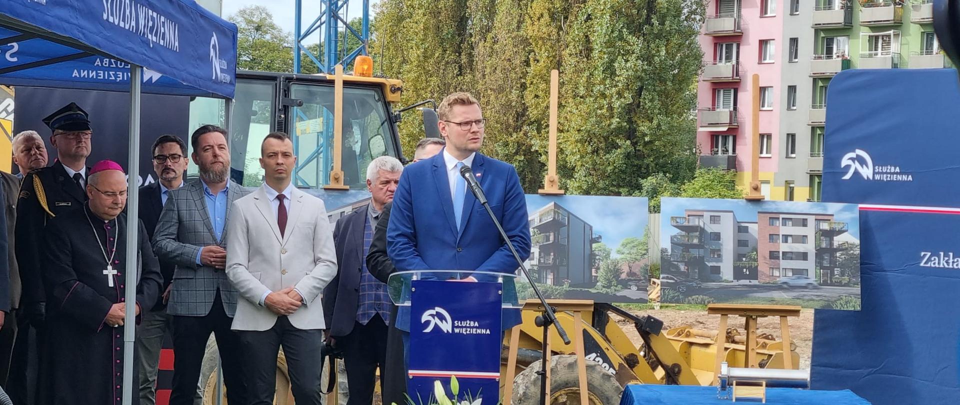 Wmurowanie kamienia węgielnego pod budowę kwater dla funkcjonariuszy Służby Więziennej