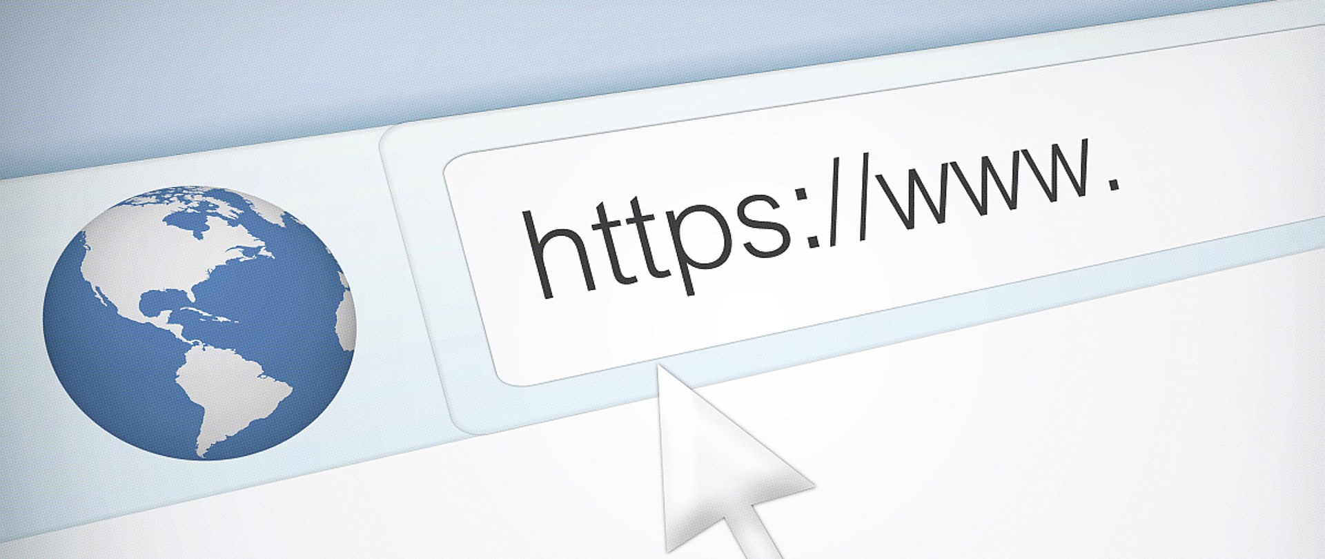 Kula ziemska obok okna przeglądarki internetowej z napisem https;//www.