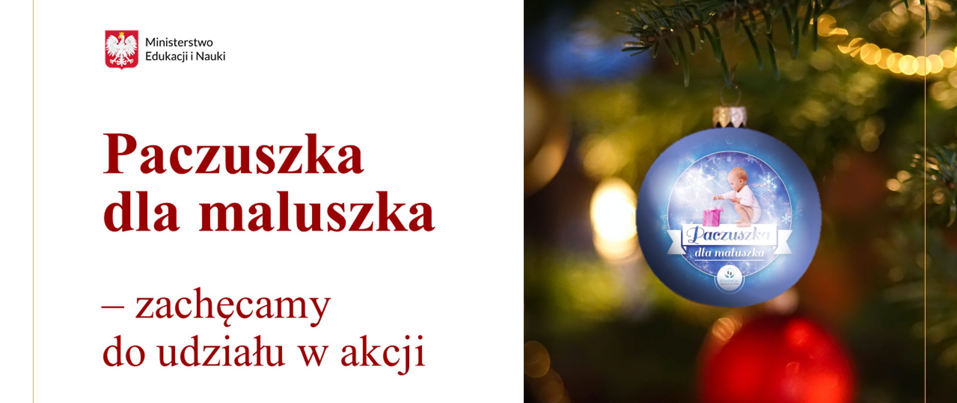 Paczuszka dla maluszka, plansza zachęcająca do udziału w akcji. 
