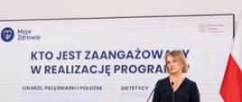 Zdjęcie z konferencji prasowej dotyczącej programu Moje Zdrowie – konsultant krajowa w dziedzinie medycyny rodzinnej prof. Agnieszka Mastalerz-Migas.