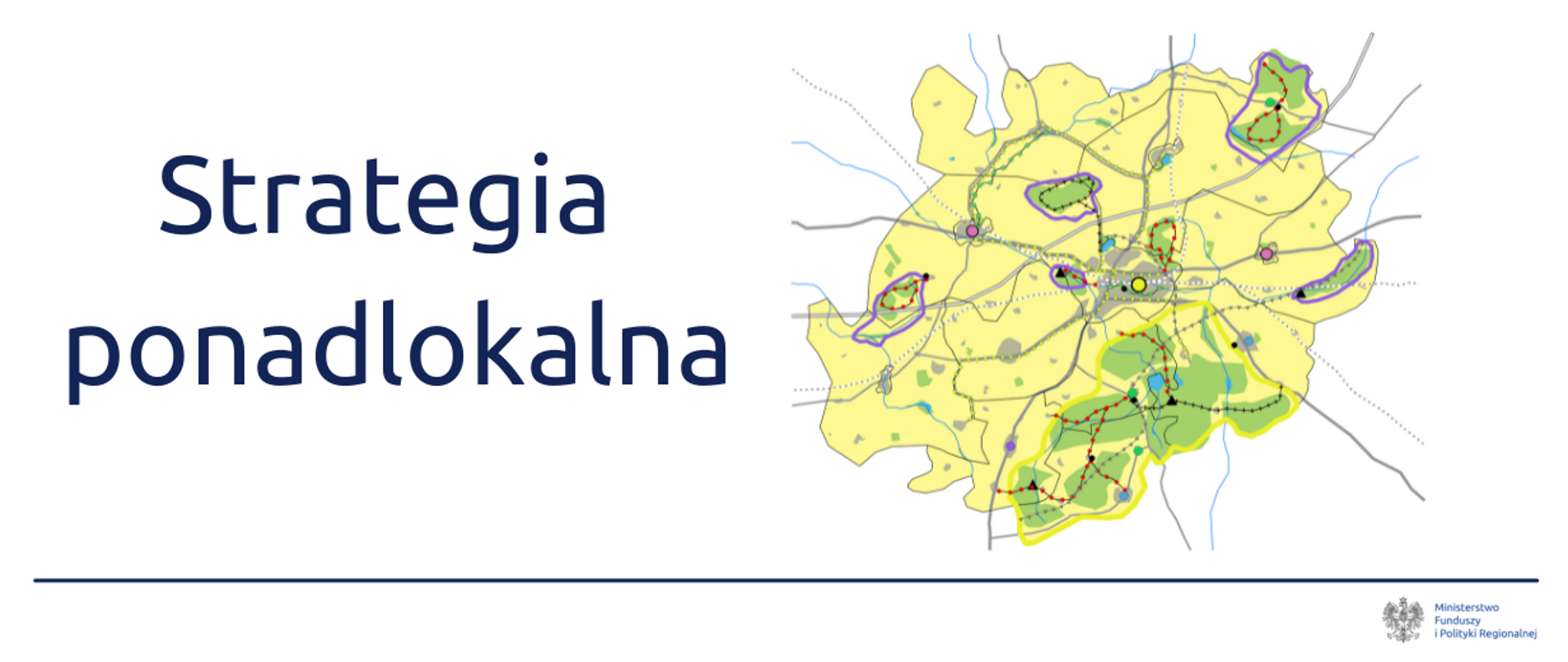 Napis Strategia ponadlokalna, obok fragment mapy