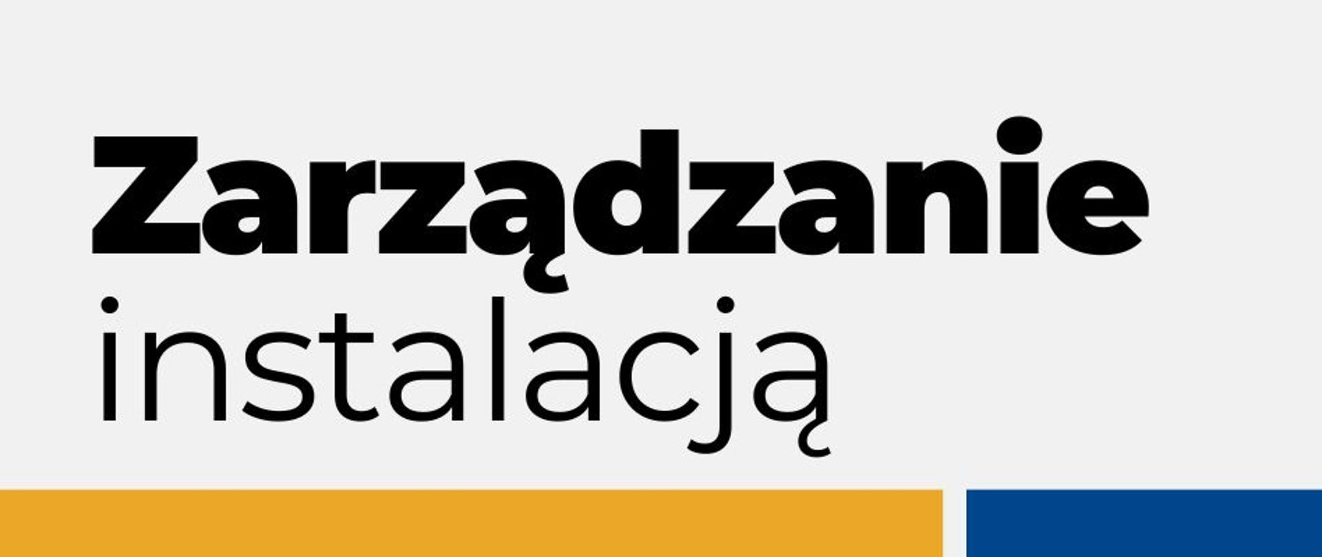 baner zarządzanie instalacją 