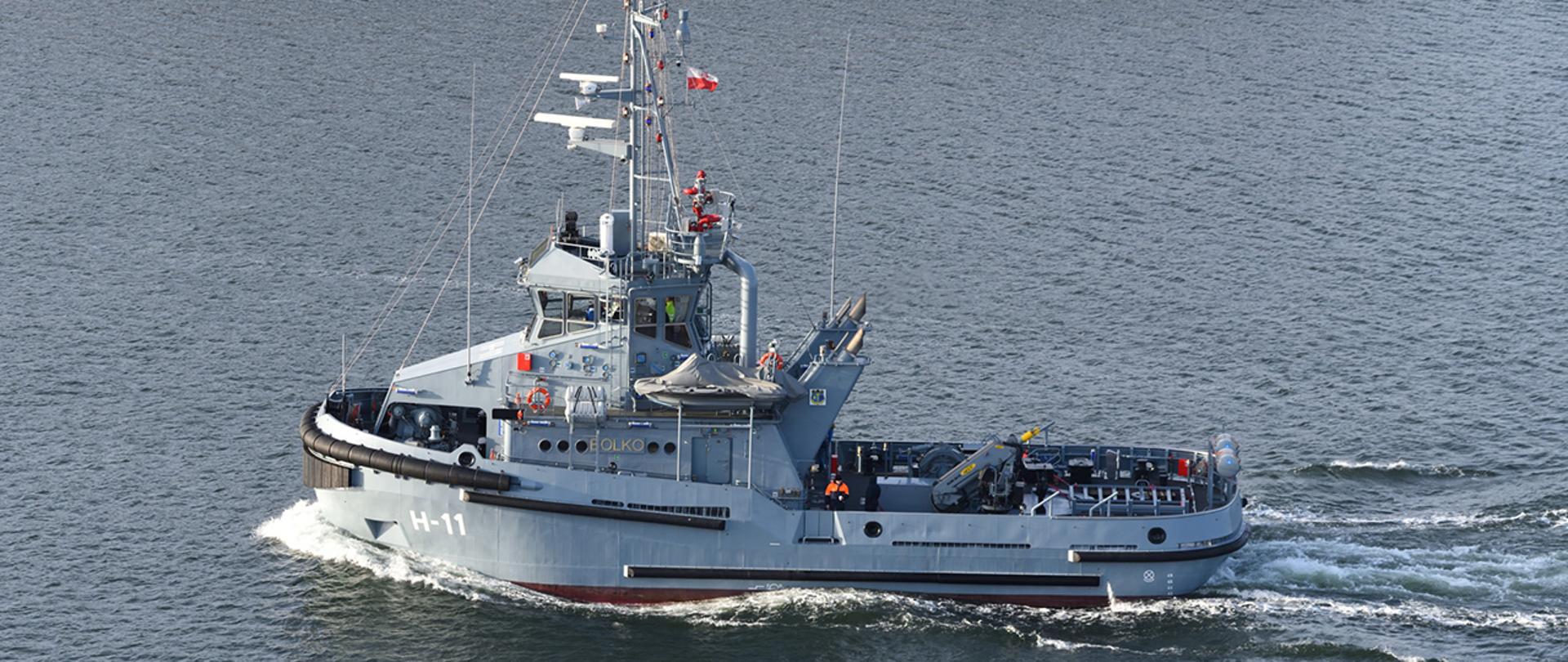 Jednostka H-11 Bolko na wodach Bałtyku.