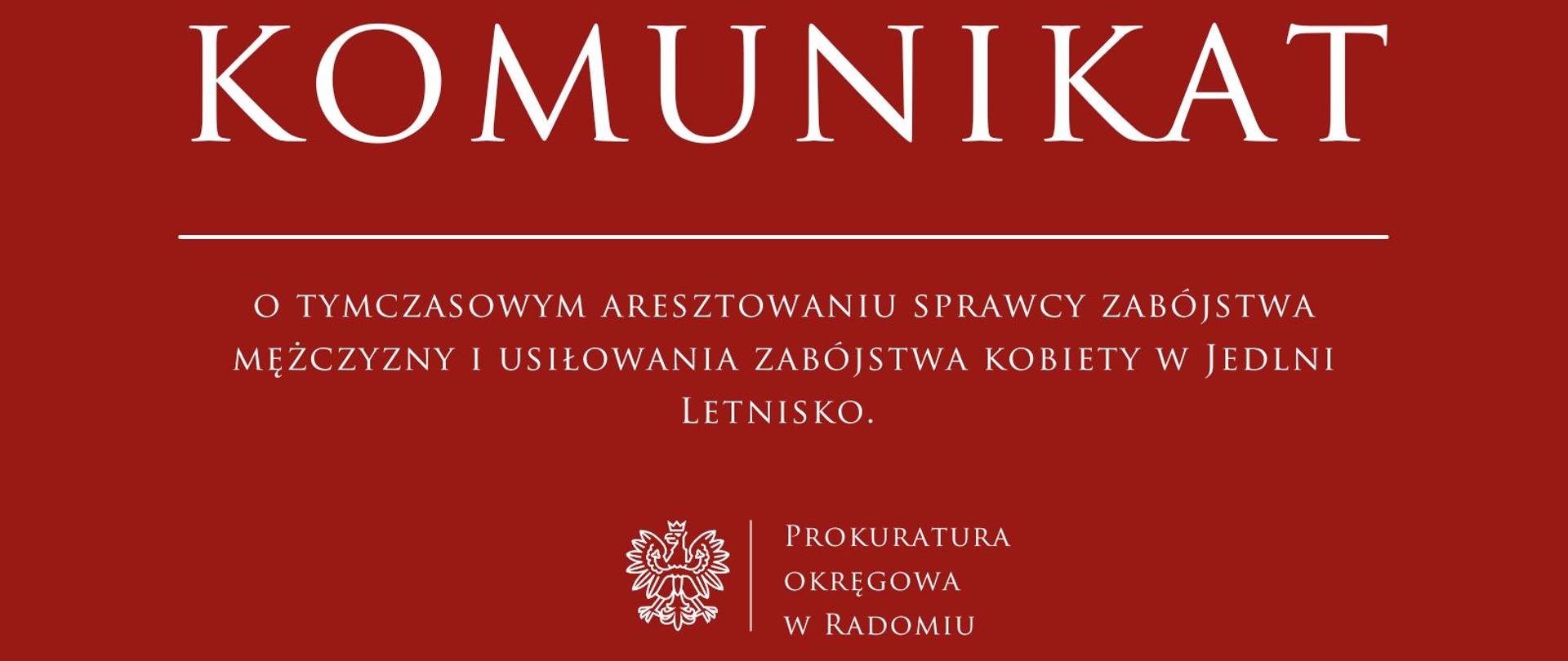 Areszt zabójstwo Jedlnia
