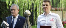 Wicepremier Piotr Gliński spotkał się ze zwycięzcą szachowego Pucharu Świata, Janem-Krzysztofem Dudą, fot. Danuta Matloch