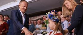 Premier Donald Tusk podczas spotkania w Kościerzynie.