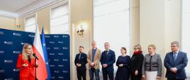 Minister do spraw Społeczeństwa Obywatelskiego, przewodnicząca Komitetu do spraw Pożytku Publicznego - Agnieszka Buczyńska podczas powołania członków Rady Narodowego Instytutu Wolności - Centrum Rozwoju Społeczeństwa Obywatelskiego nowej kadencji.