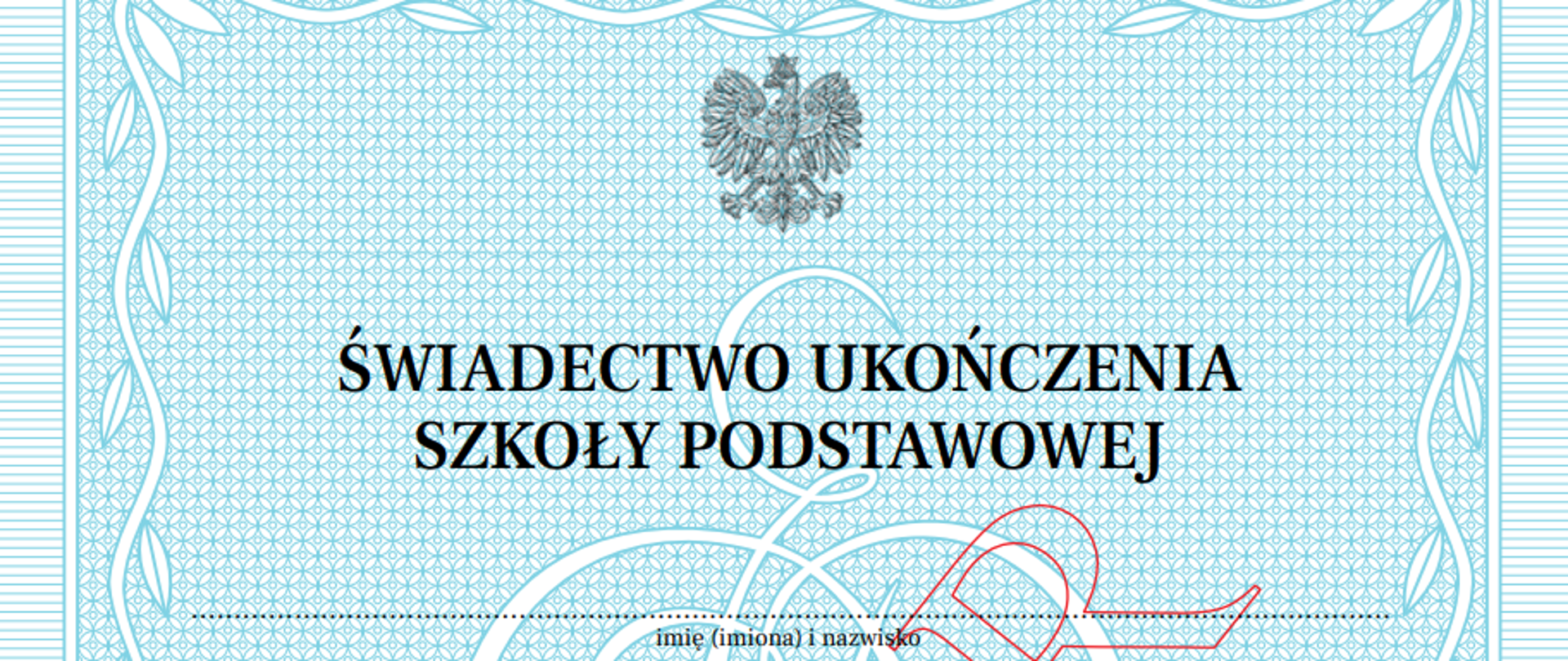Wzór świadectwa ukończenia szkoły podstawowej 