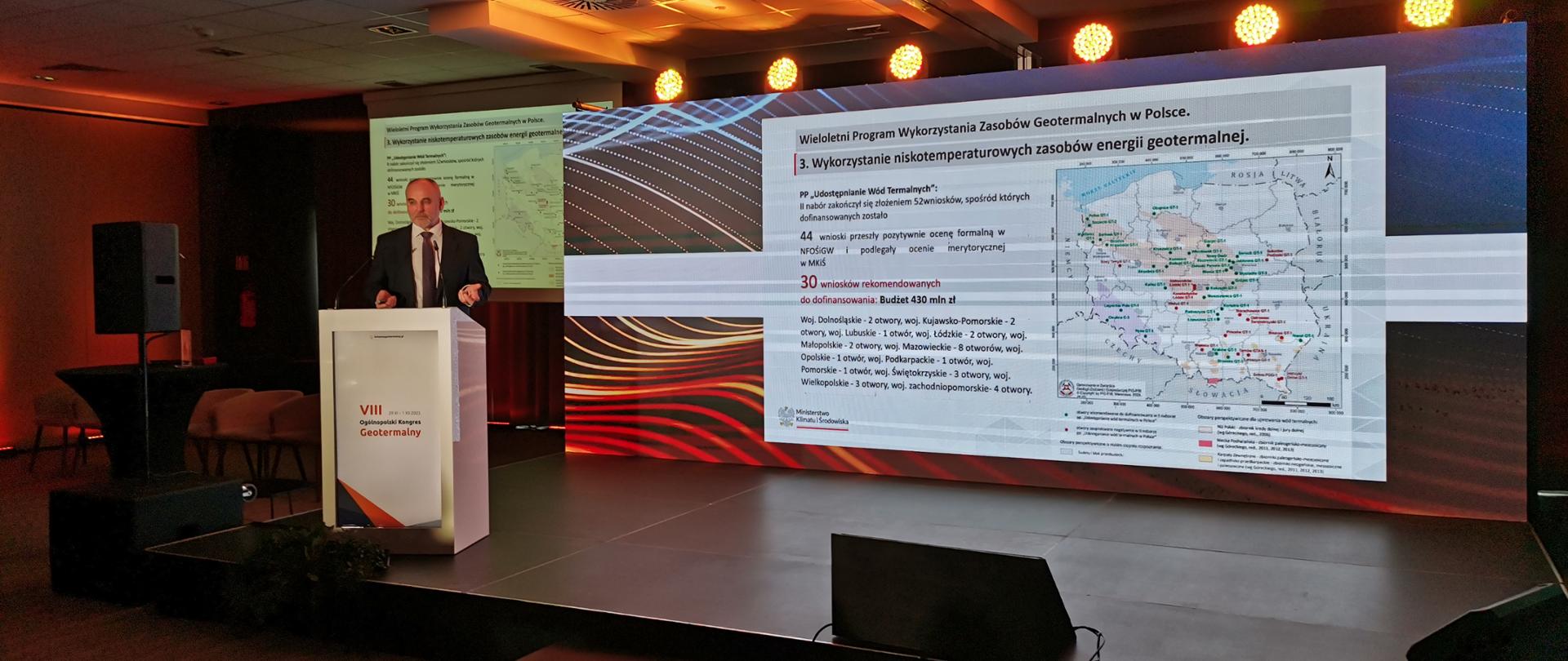 Wiceminister Piotr Dziadzio na VIII Ogólnopolskim Kongresie Geotermalnym