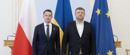 Minister Adam Szłapka i Ołeksandr Kornijenko, Wiceprzewodniczący Rady Najwyższej Ukrainy.