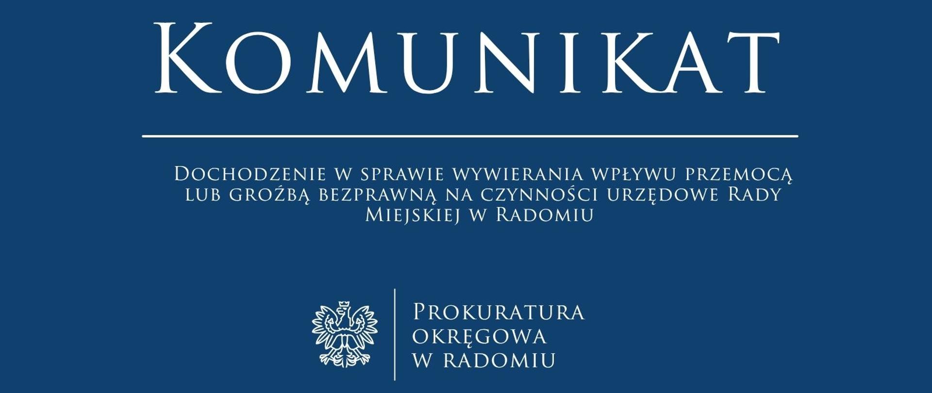 Komunikat dochodzenie Robert B 