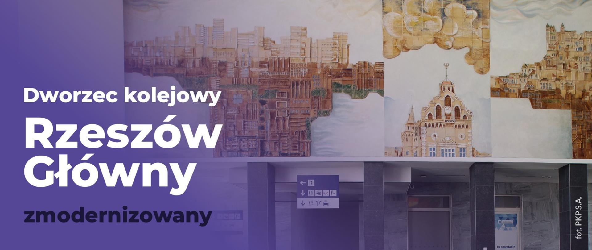 Na grafice napis: Dworzec kolejowy Rzeszów Główny zmodernizowany i ikona pociągu