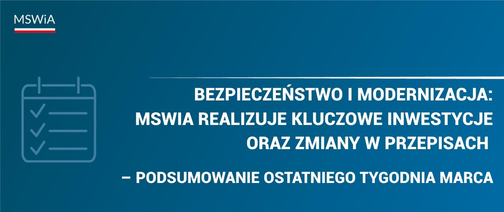 Podsumowanie ostatniego tygodnia marca 2026