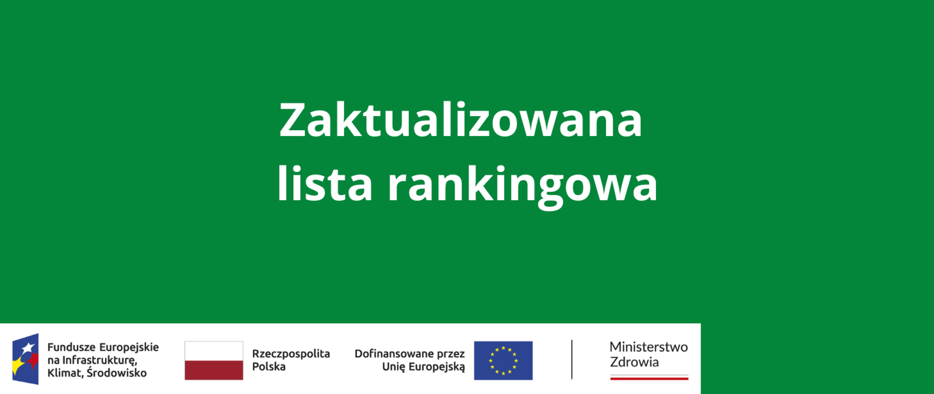 Zaktualizowana lista rankingowa