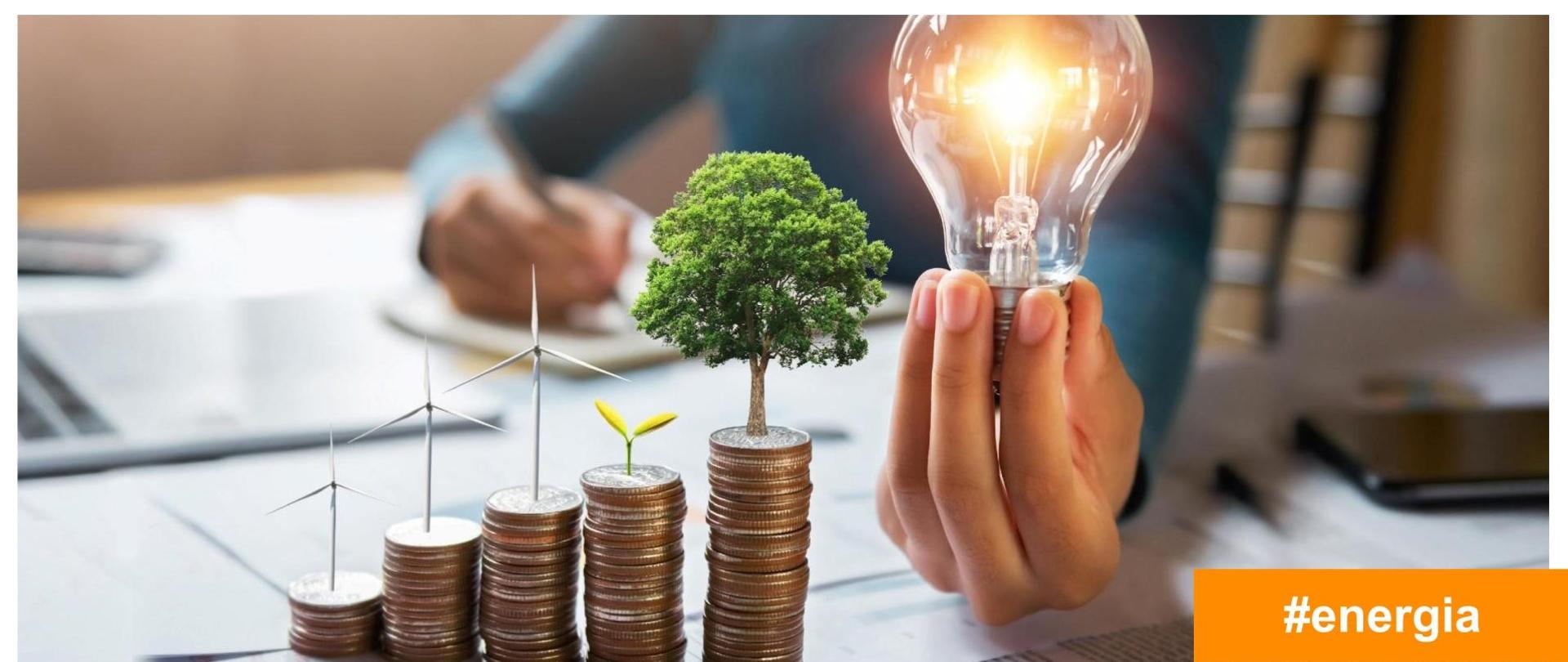 grafika obrazująca projekty energetyczne w ramach Program Środowisko, Energia i Zmiany Klimatu