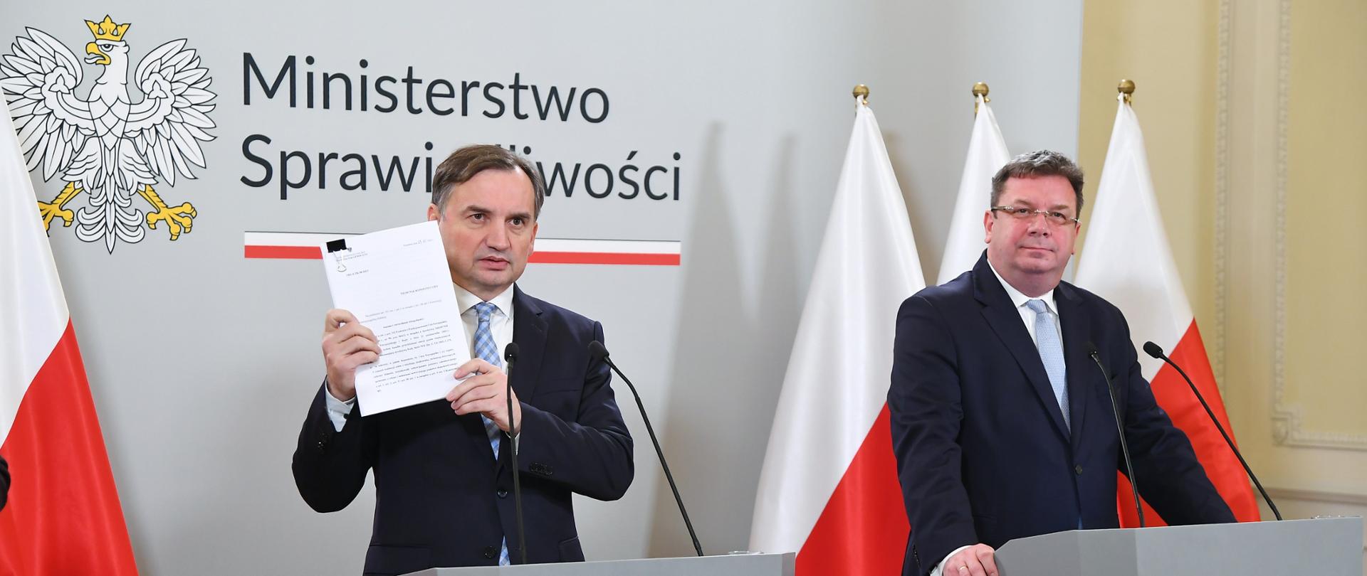 Konferencja prasowa w Ministerstwie Sprawiedliwości 