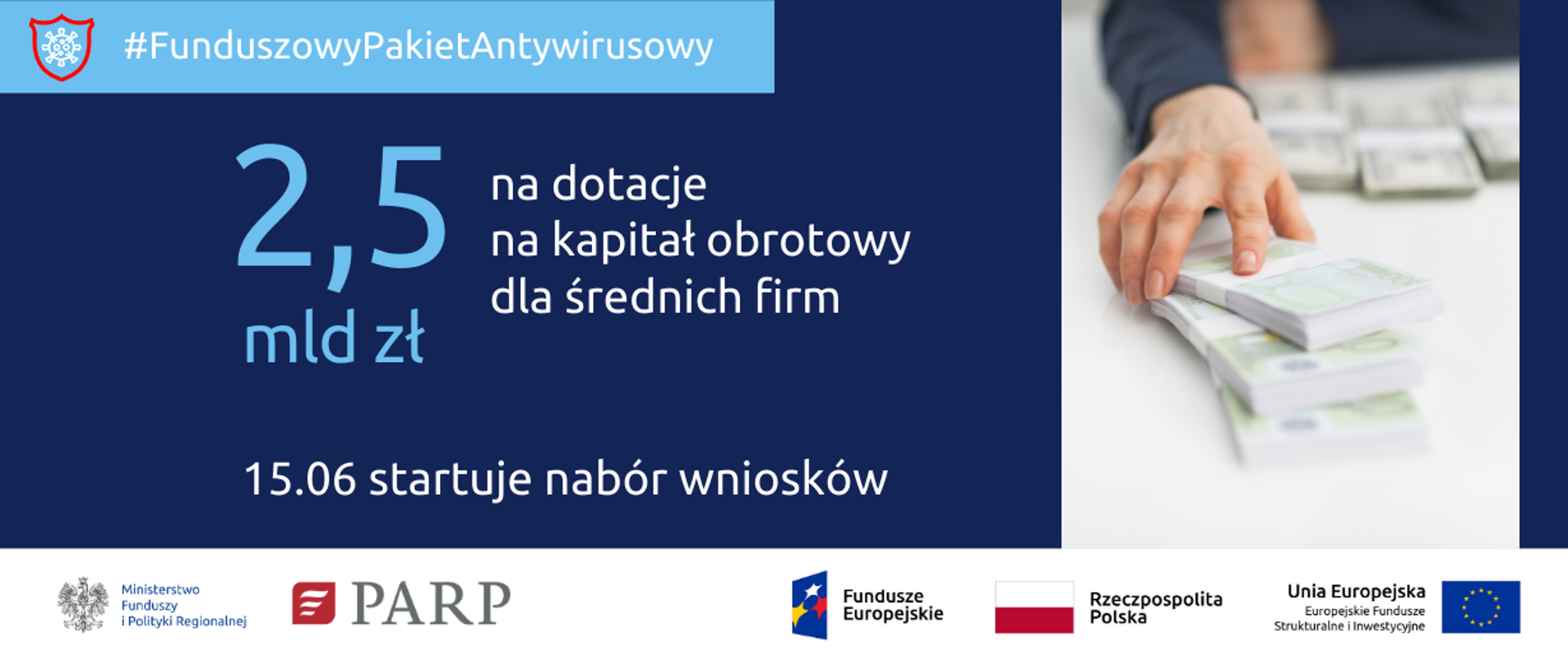 infografika przedstawia tytuł projektu i zdjęcie plików banknotów