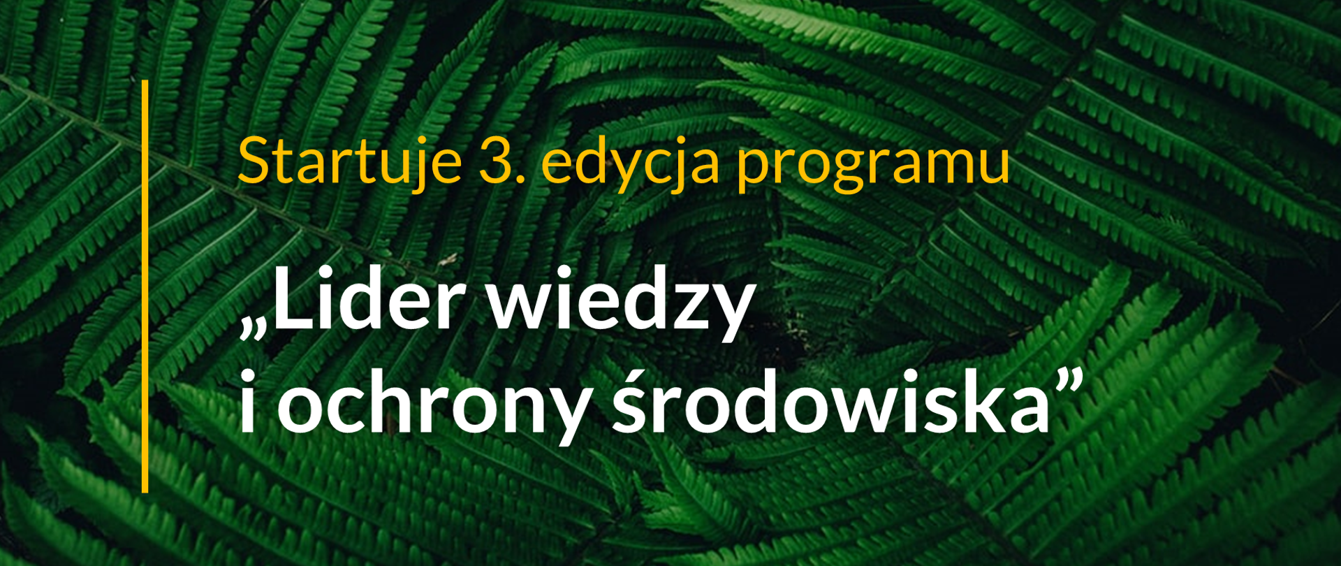 Grafika z tekstem: Startuje 3. edycja programu "Lider wiedzy i ochrony środowiska"