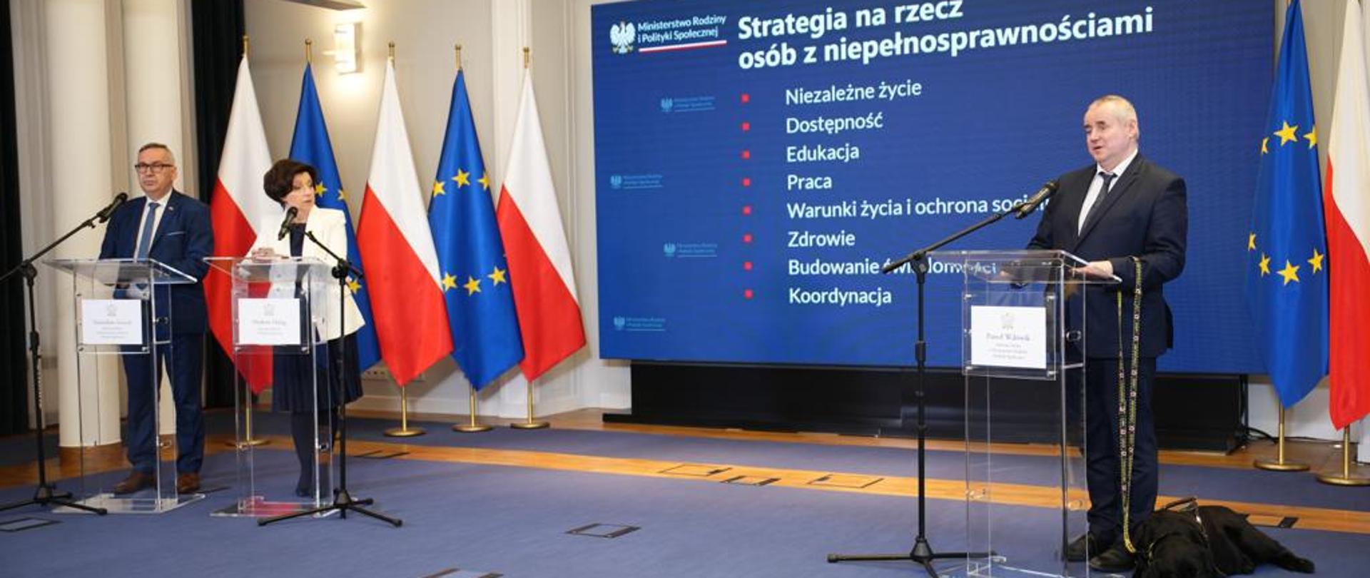 Briefing prasowy - min. M. Maląg, wicemin. S. Szwed, wicemin. P. Wdówik