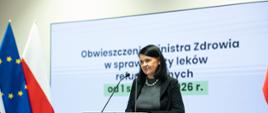 Konferencja prasowa wiceminister zdrowia Katarzyny Kacperczyk na temat projektu nowej listy leków refundowanych obowiązującej od 1 stycznia 2026 r. 
