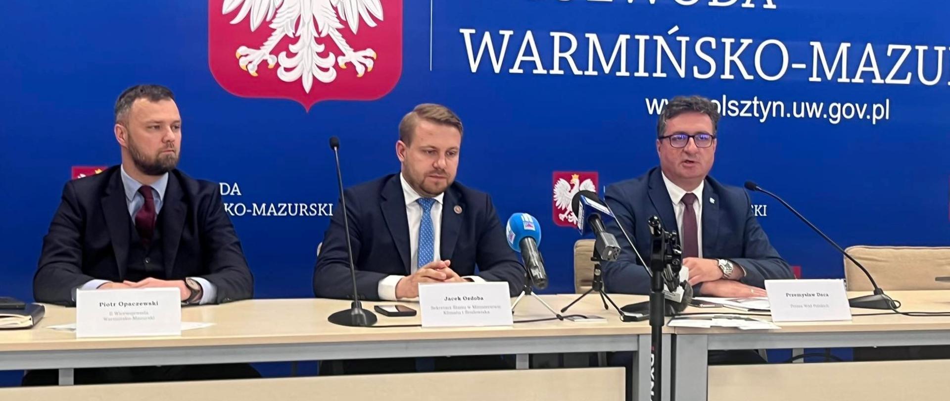 Konferencja wiceministra Jacka Ozdoby.