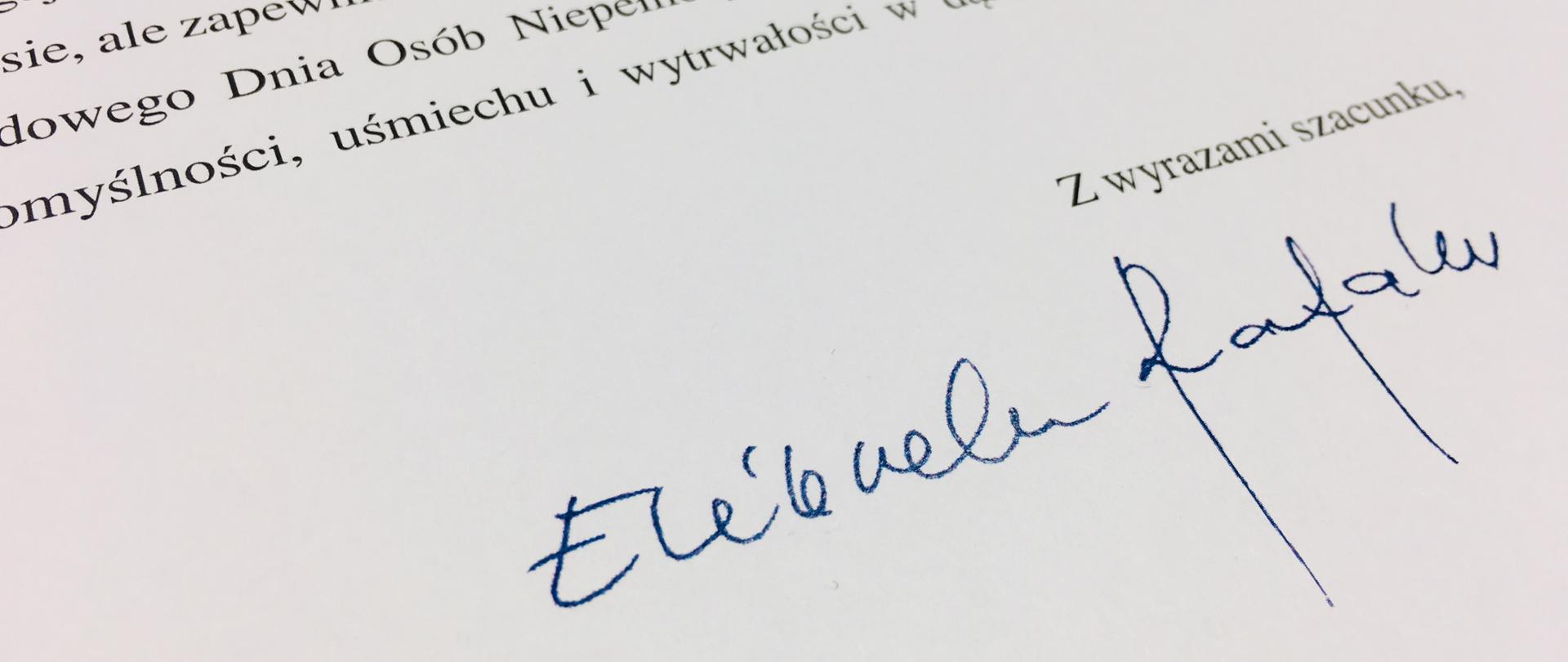Międzynarodowy Dzień Osób Niepełnosprawnych - list minister Elżbiety Rafalskiej.
