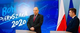 Jan Dziedziczak i Michał Dworczyk podczas konferencji.