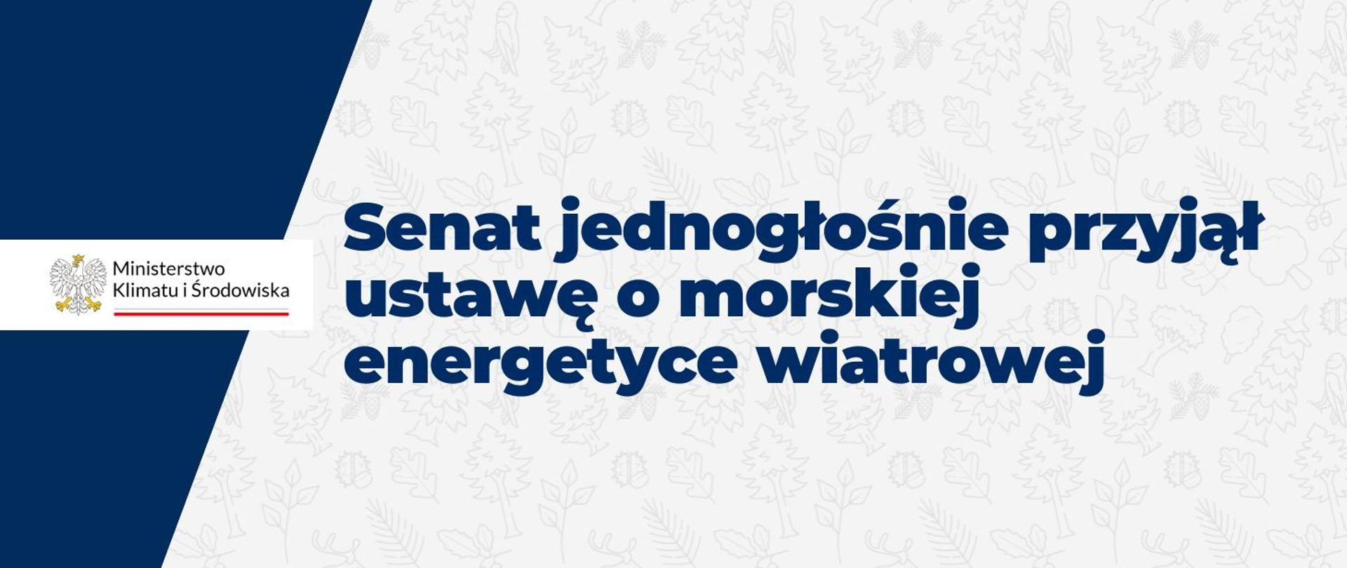Senat jednogłośnie przyjął ustawę o morskiej energetyce wiatrowej