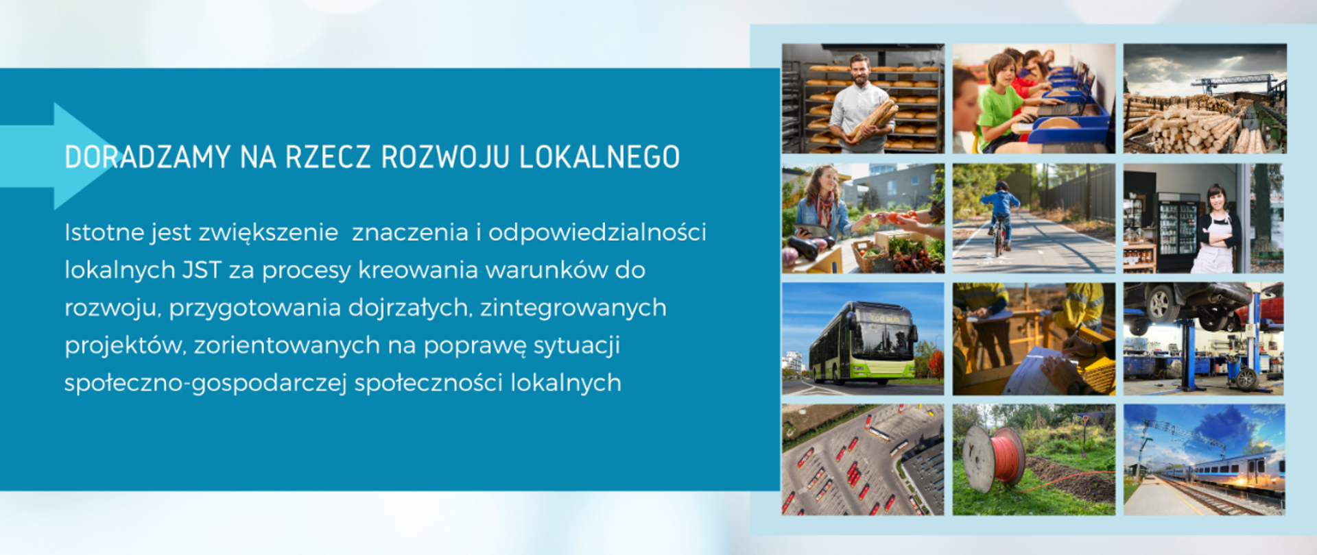 napis na grafice: doradzamy na rzecz rozwoju lokalnego - istotne jest zwiększenie znaczenia i odpowiedzialności lokalnych JST za procesy kreowania warunków do rozwoju, przygotowania dojrzałych, zintegrowanych projektów, zorientowanych na poprawę sytuacji społeczno-gospodarczej społeczności lokalnych