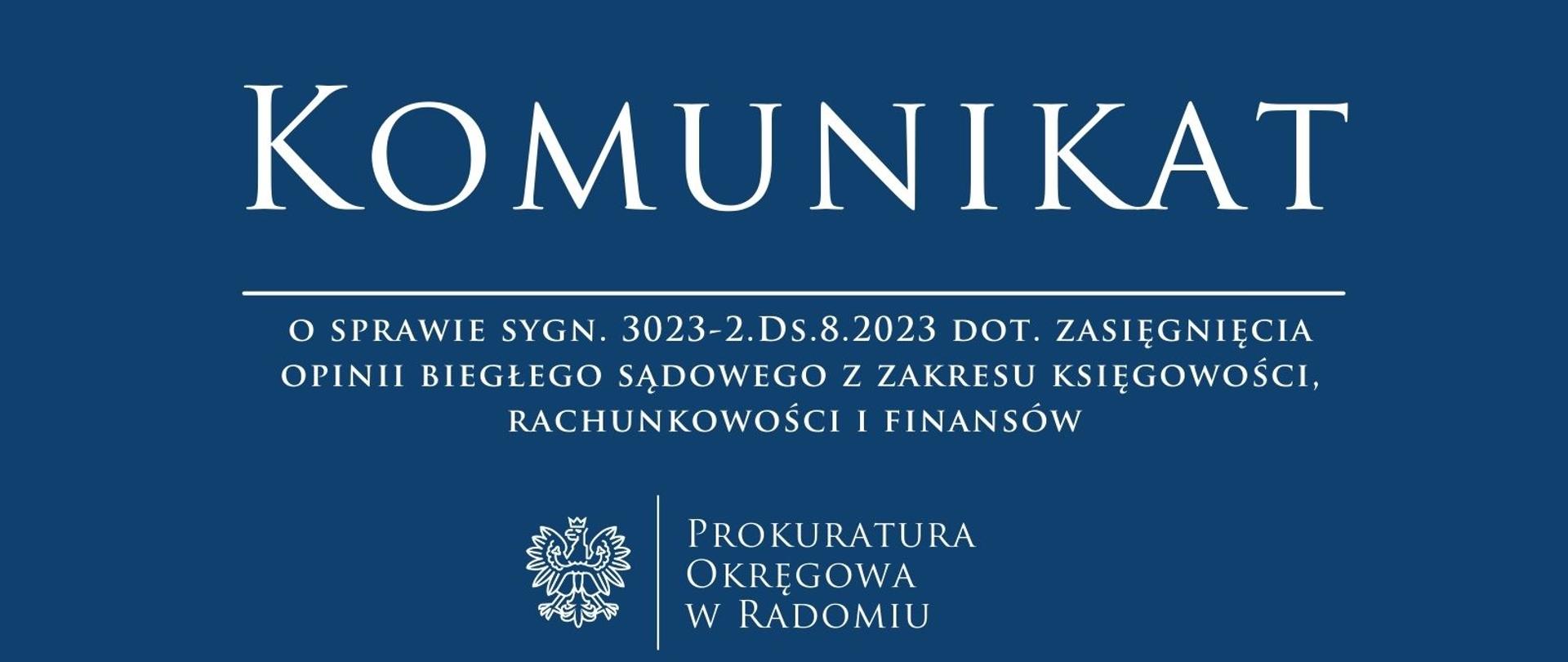 komunikat o publikacji postanowienia