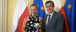 Iga Świątek i Alicja Rosolska z wizytą w Ministerstwie Sportu i Turystyki