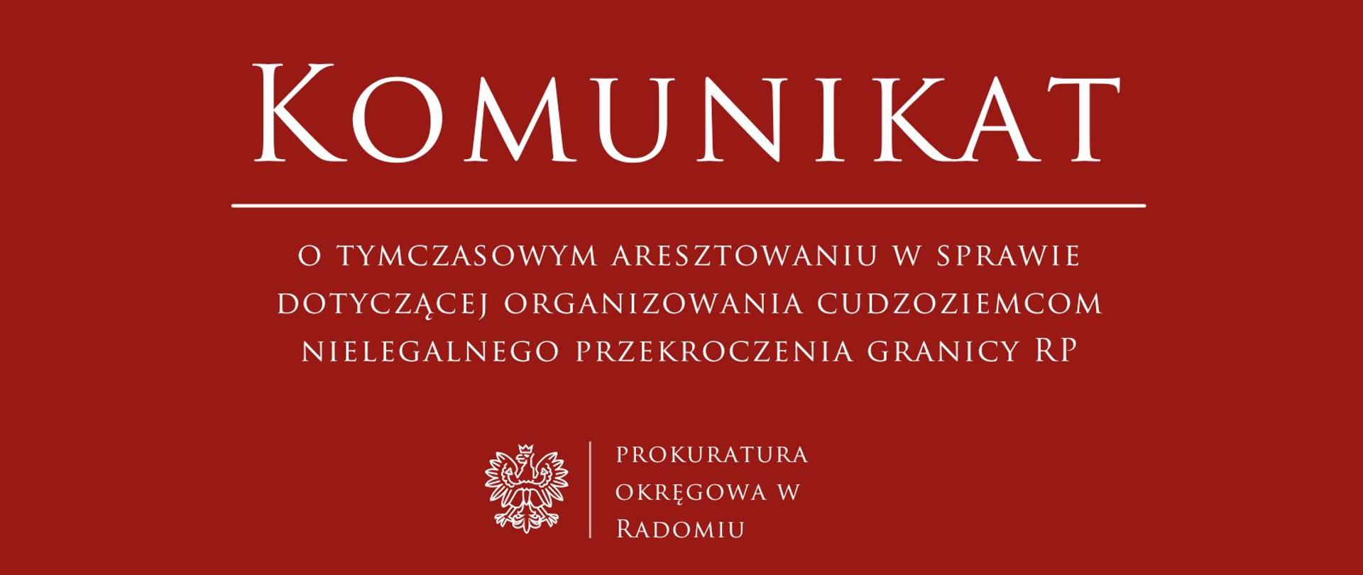 komunikat areszt 