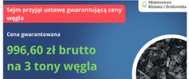 Sejm przyjął ustawę gwarantującą ceny węgla