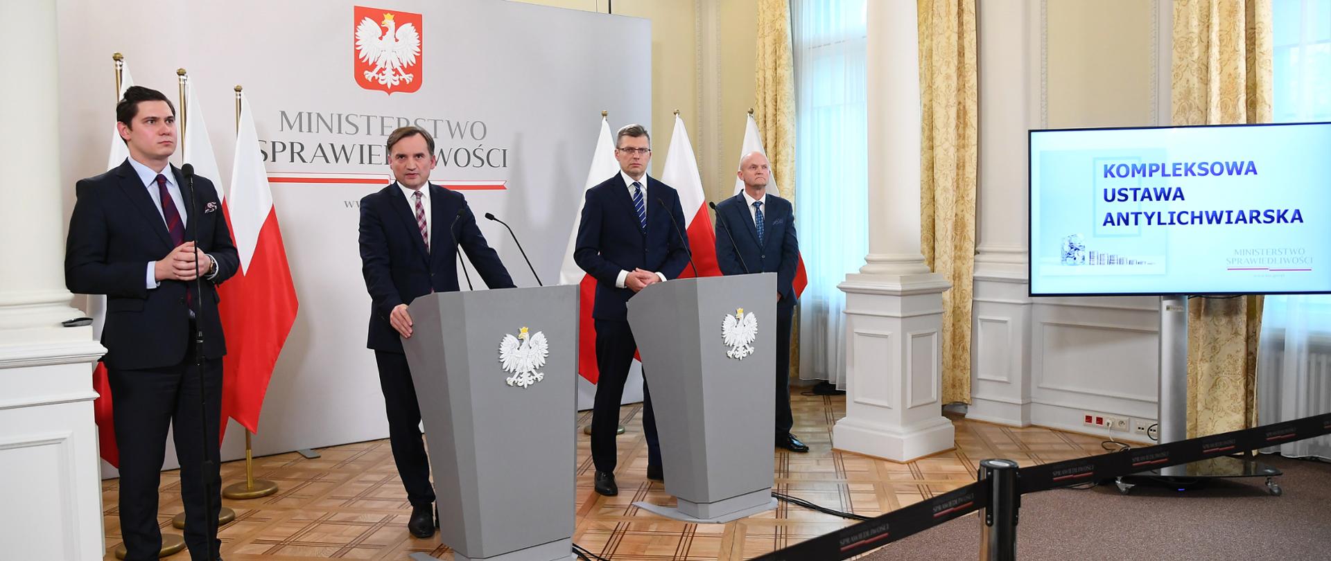 Konferencja prasowa w Ministerstwie Sprawiedliwości.